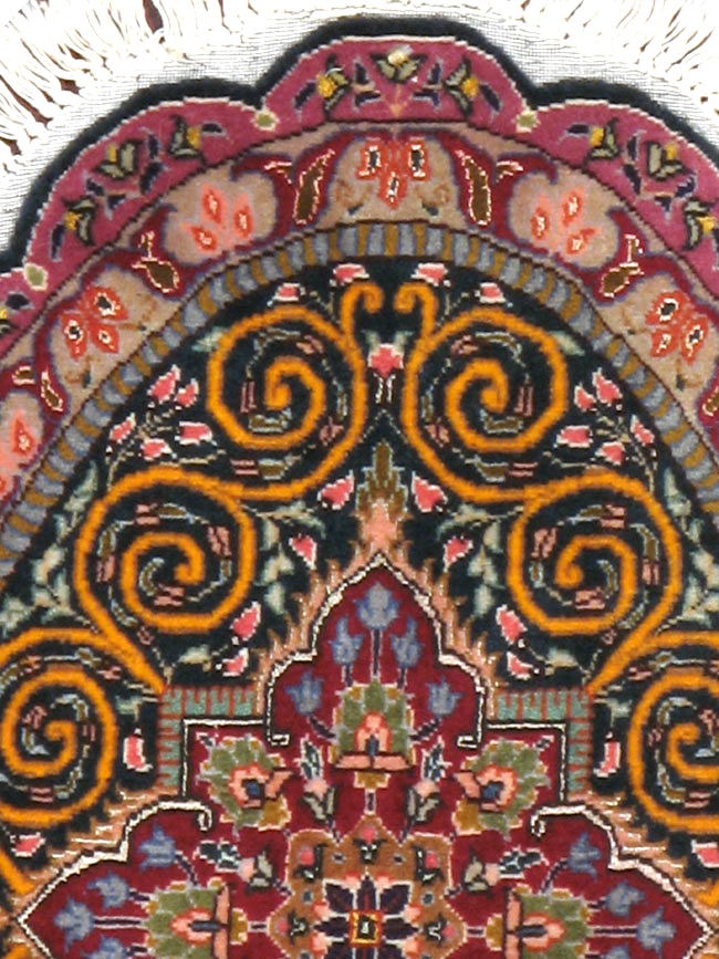 Vintage Persian Tabriz Oval Carpet (Pair: 2 of 2), No.14006 - Galerie Shabab