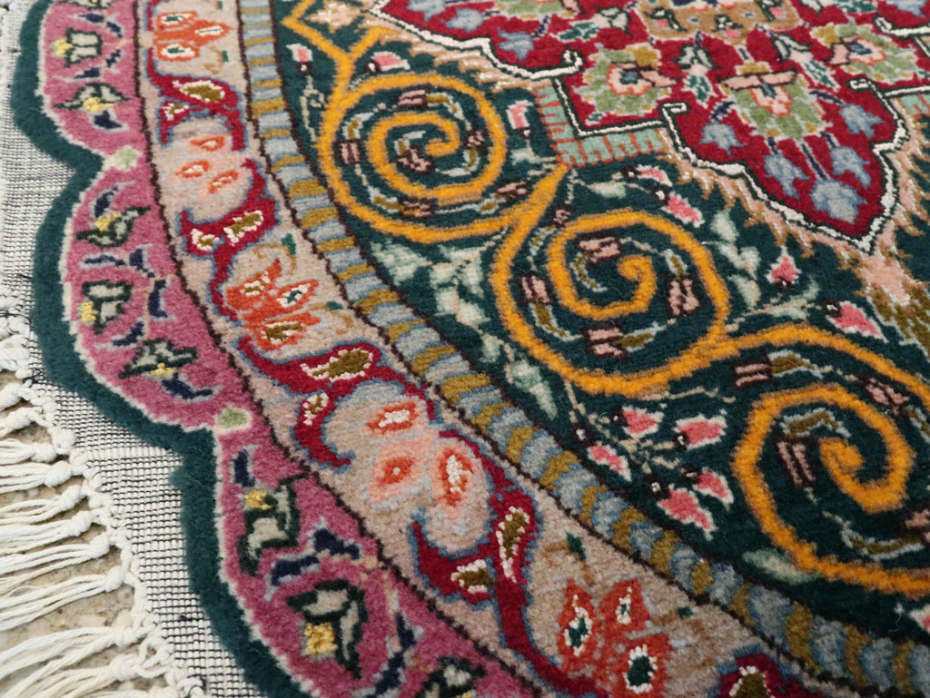 Vintage Persian Tabriz Oval Carpet (Pair: 2 of 2), No.14006 - Galerie Shabab