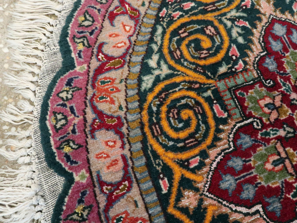 Vintage Persian Tabriz Oval Carpet (Pair: 2 of 2), No.14006 - Galerie Shabab