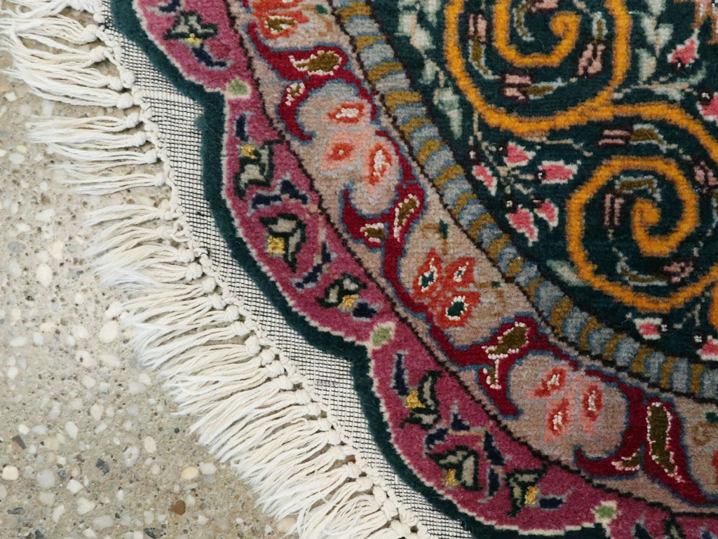 Vintage Persian Tabriz Oval Carpet (Pair: 2 of 2), No.14006 - Galerie Shabab