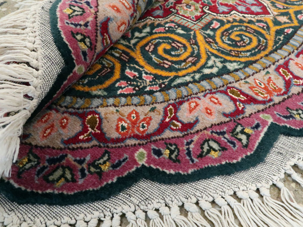 Vintage Persian Tabriz Oval Carpet (Pair: 2 of 2), No.14006 - Galerie Shabab