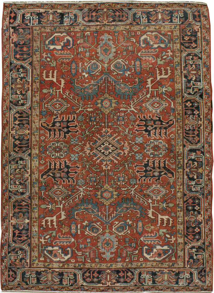 Vintage Persian Heriz Carpet, No.14158 - Galerie Shabab