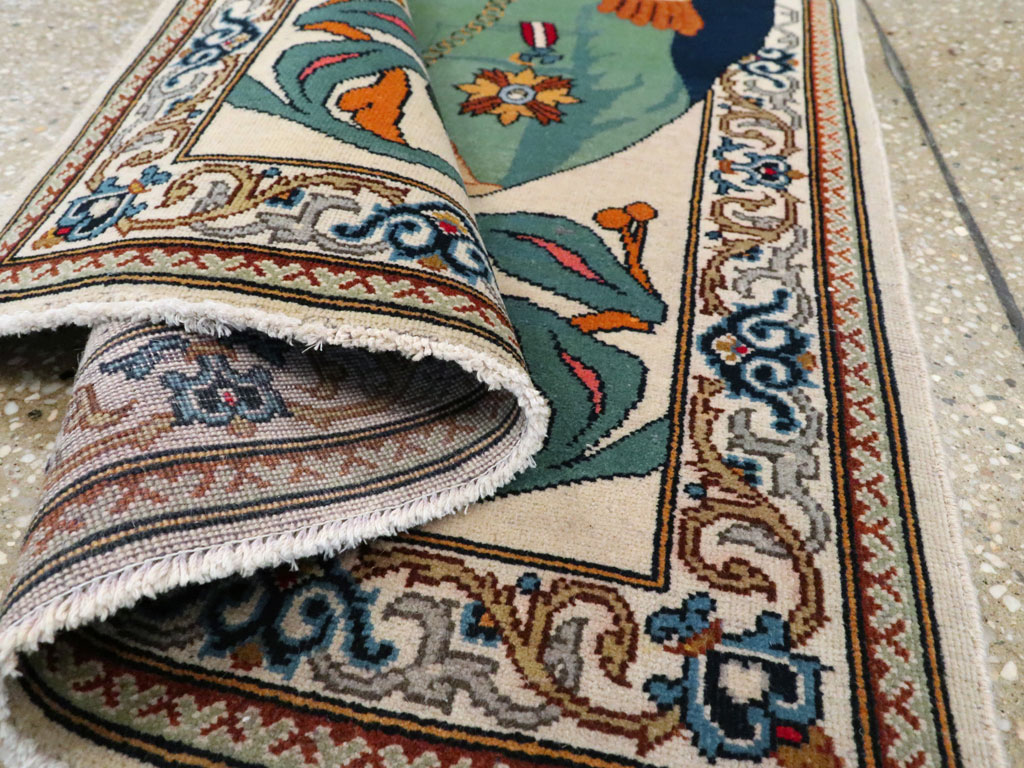 Vintage Persian Kashan Pictorial Rug, No.14170 - Galerie Shabab