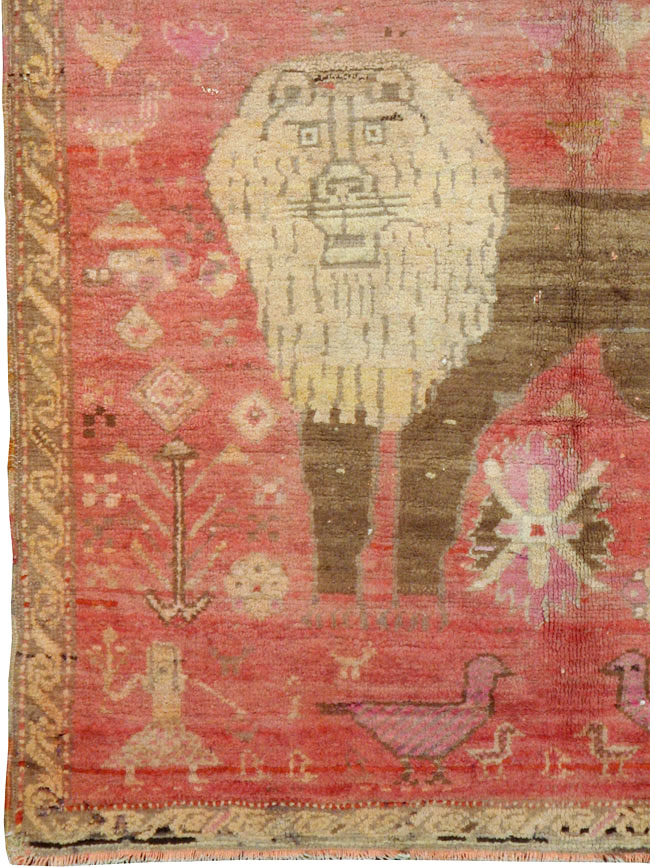 Antique  Caucasian Karabagh Pictorial Rug, No.14195 - Galerie Shabab