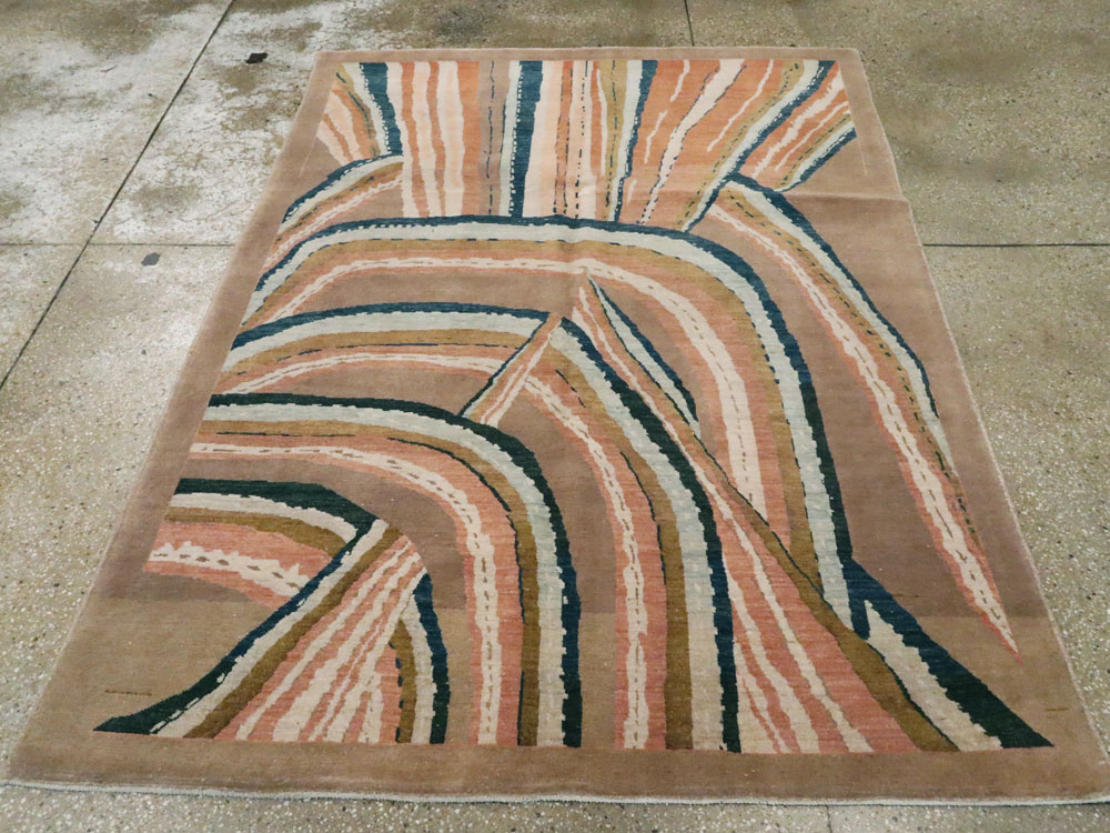 Vintage Persian Tabriz Modern Carpet, No.14204 - Galerie Shabab