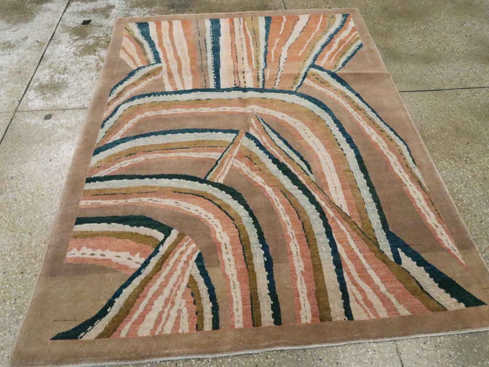 Vintage Persian Tabriz Modern Carpet, No.14204 - Galerie Shabab