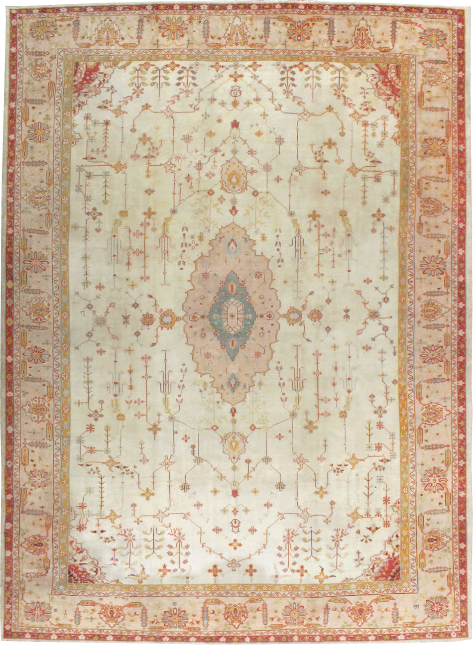 Antique Turkish Oushak Carpet, No.14236 - Galerie Shabab