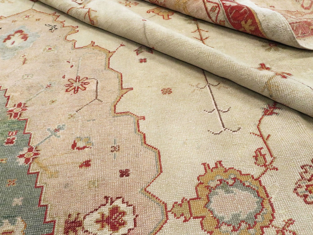 Antique Turkish Oushak Carpet, No.14236 - Galerie Shabab