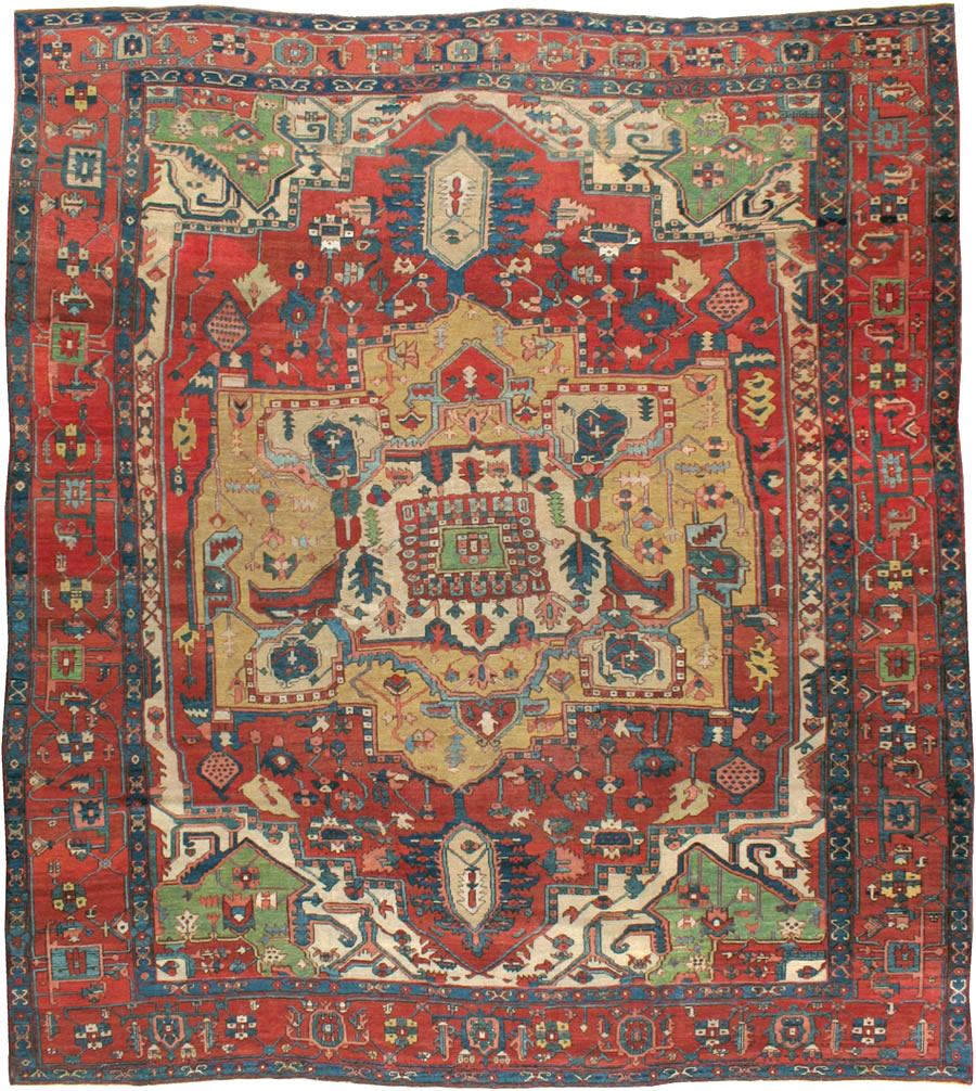 Antique Persian Heriz Carpet, No.14272 - Galerie Shabab