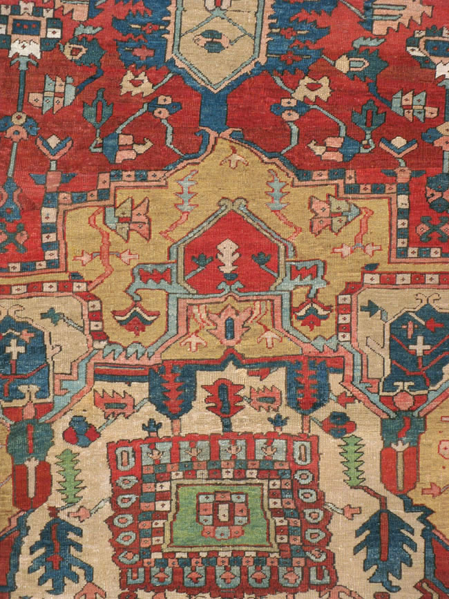 Antique Persian Heriz Carpet, No.14272 - Galerie Shabab