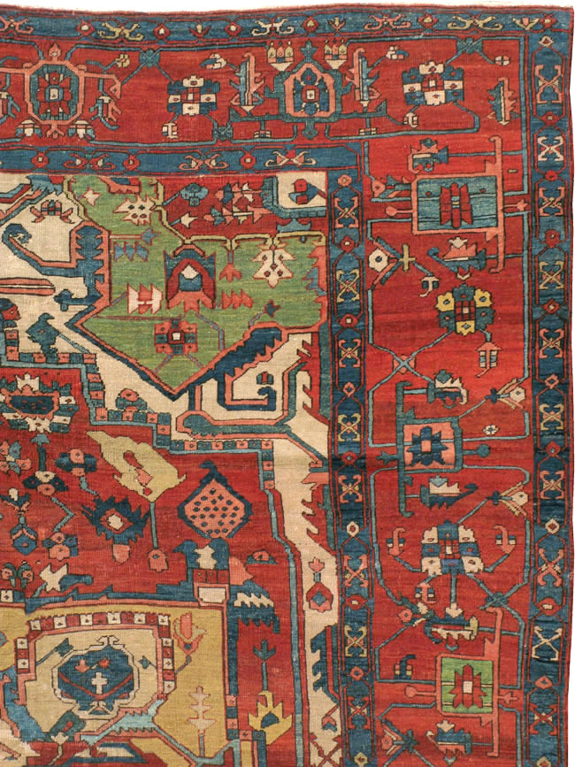 Antique Persian Heriz Carpet, No.14272 - Galerie Shabab