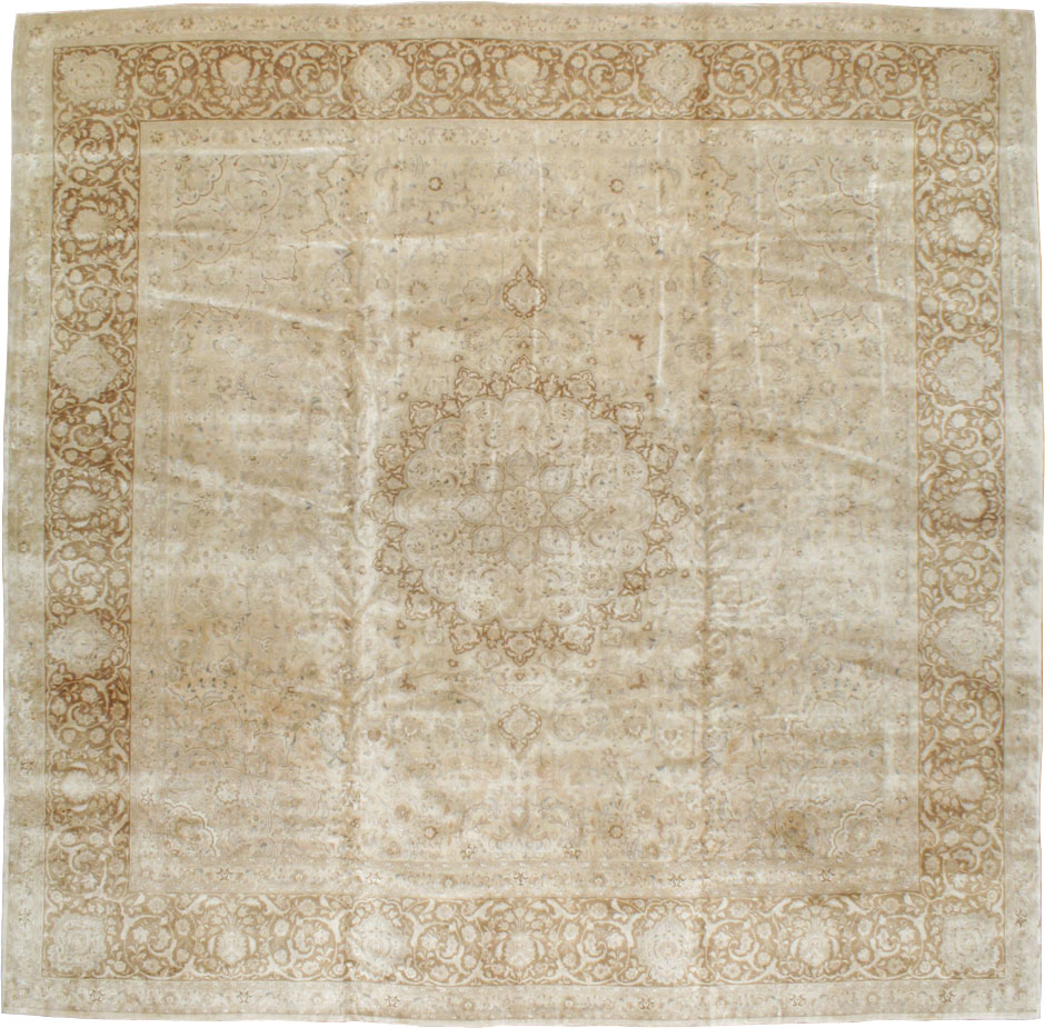 Vintage Persian Tabriz Square Carpet, No.14307 - Galerie Shabab