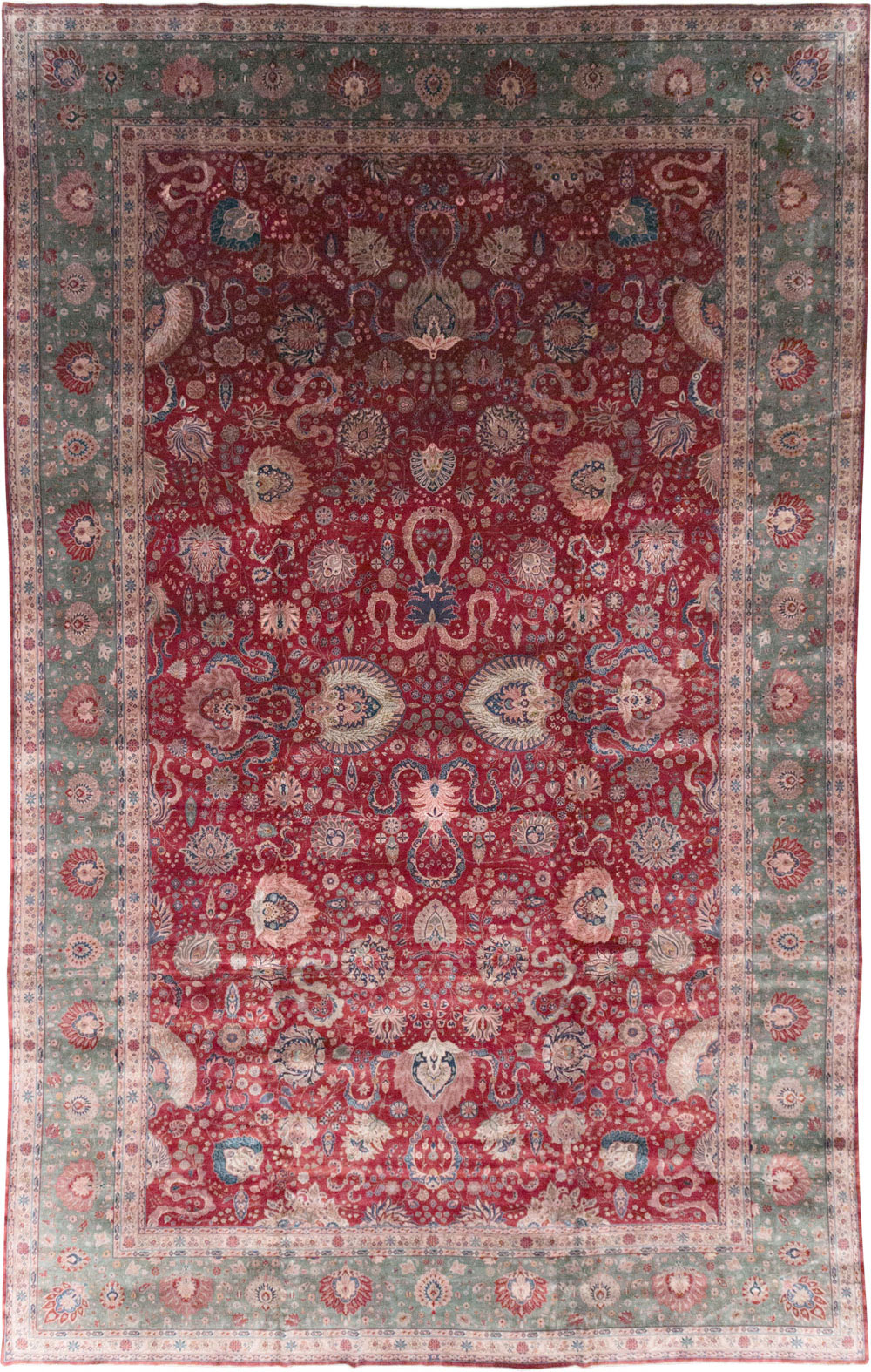 Antique Persian Kashan Large Carpet, No.14369 - Galerie Shabab