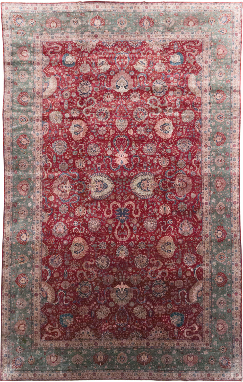 Antique Persian Kashan Large Carpet, No.14369 - Galerie Shabab
