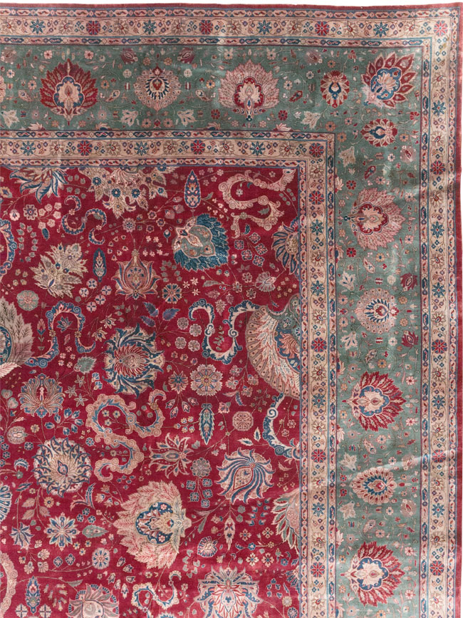 Antique Persian Kashan Large Carpet, No.14369 - Galerie Shabab