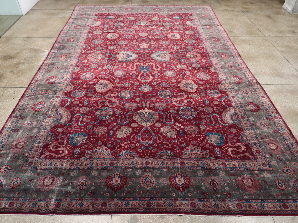 Antique Persian Kashan Large Carpet, No.14369 - Galerie Shabab