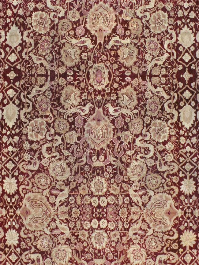 Antique Indian Agra Square Carpet, No.14425 - Galerie Shabab