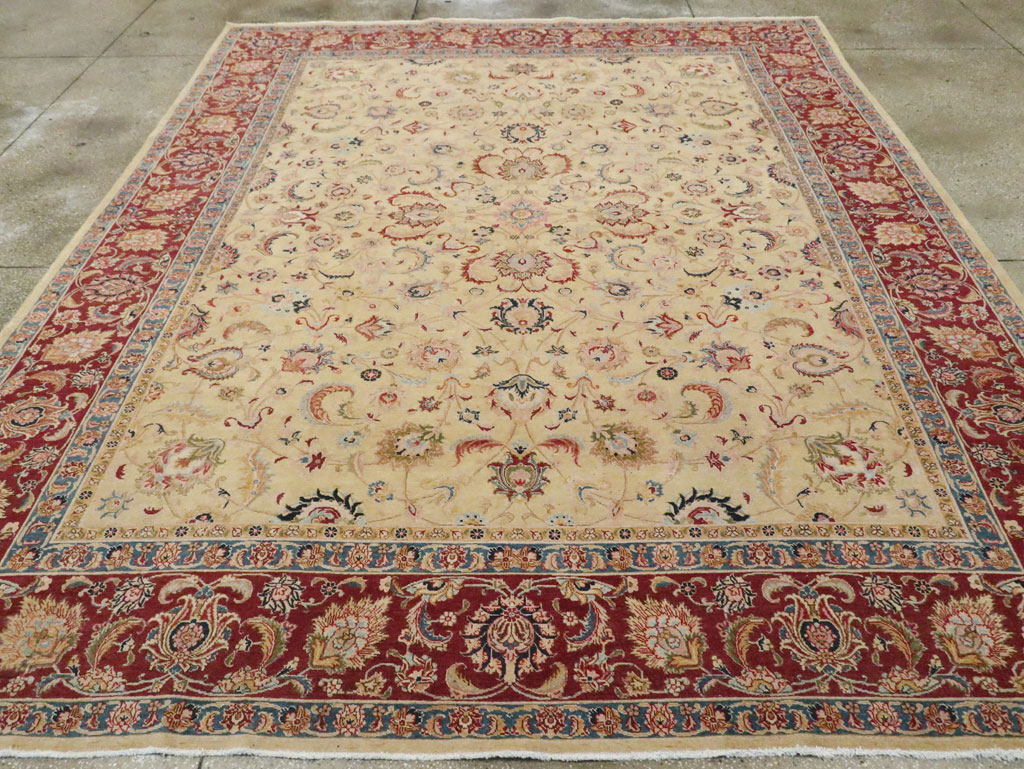 Vintage Persian Tabriz Room Size Carpet, No.14436 - Galerie Shabab