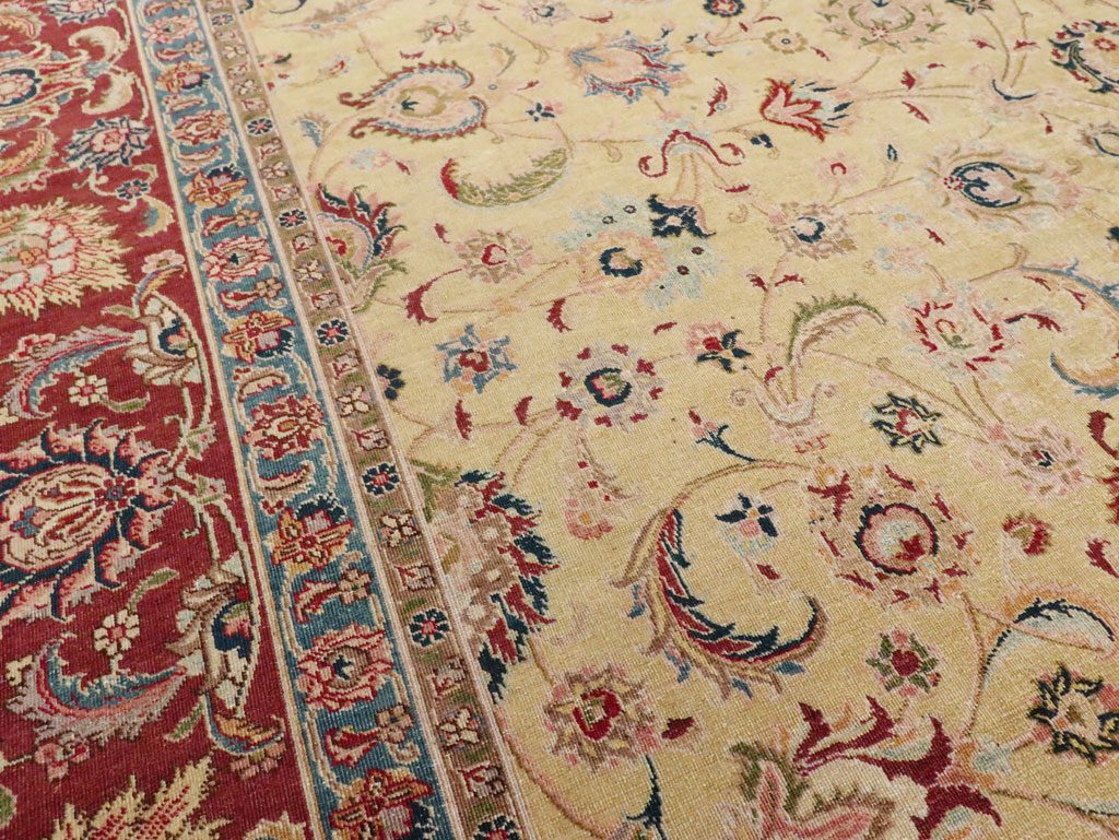 Vintage Persian Tabriz Room Size Carpet, No.14436 - Galerie Shabab