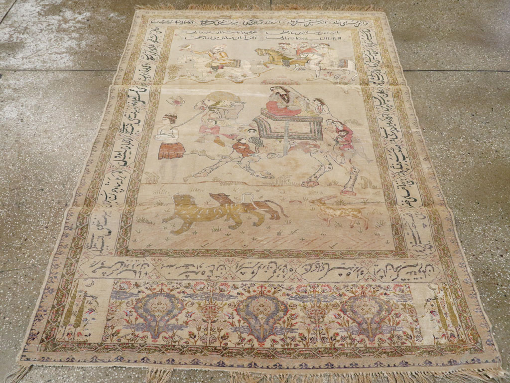 Vintage Turkish Kayseri Pictorial Rug, No.14464 - Galerie Shabab