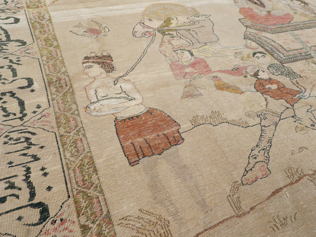 Vintage Turkish Kayseri Pictorial Rug, No.14464 - Galerie Shabab