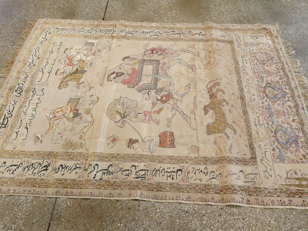 Vintage Turkish Kayseri Pictorial Rug, No.14464 - Galerie Shabab
