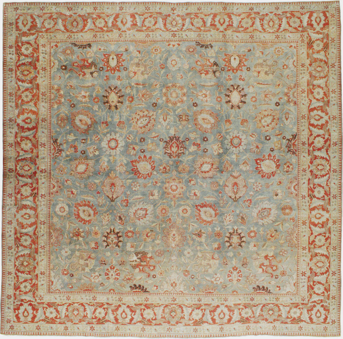 Antique Persian Tabriz Square Rug, No.14522 - Galerie Shabab