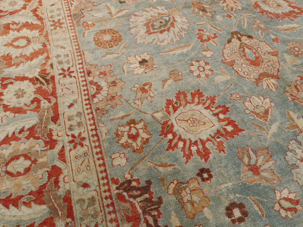 Antique Persian Tabriz Square Rug, No.14522 - Galerie Shabab