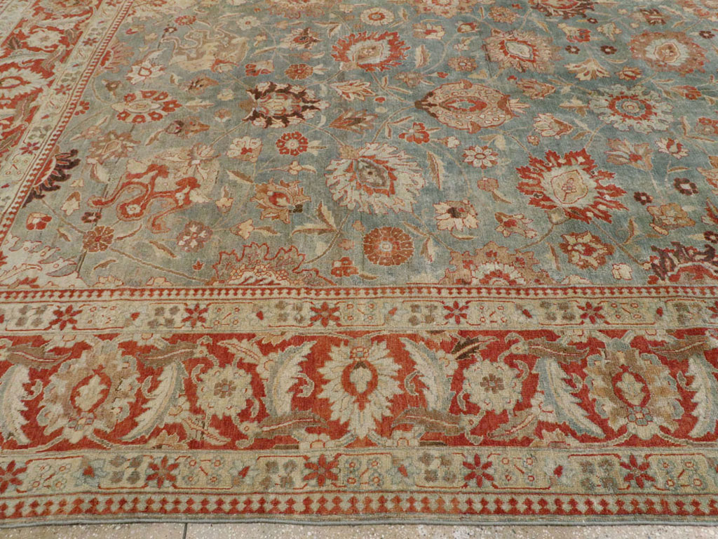 Antique Persian Tabriz Square Rug, No.14522 - Galerie Shabab