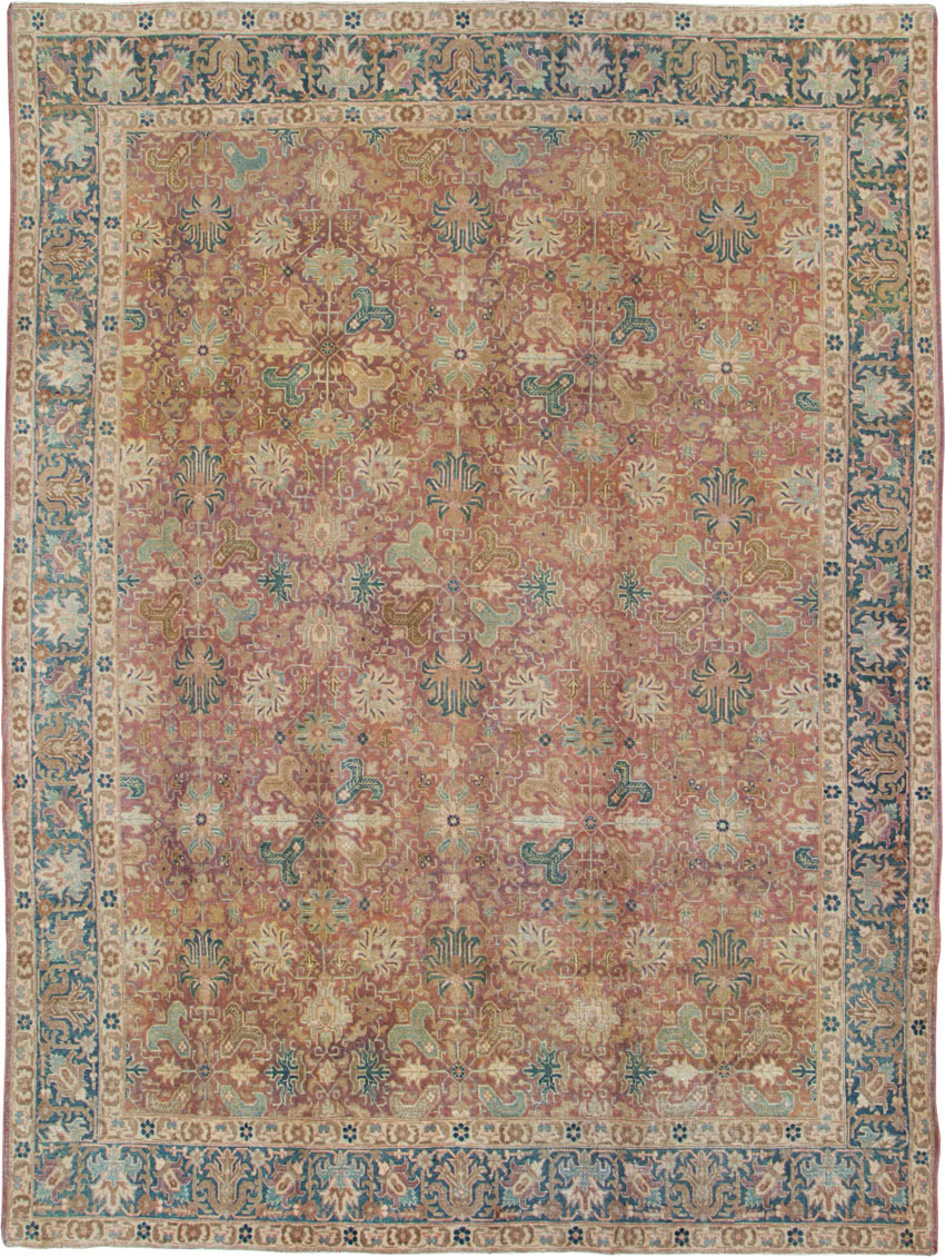 Vintage Persian Tabriz Room Size Carpet, No.14525 - Galerie Shabab