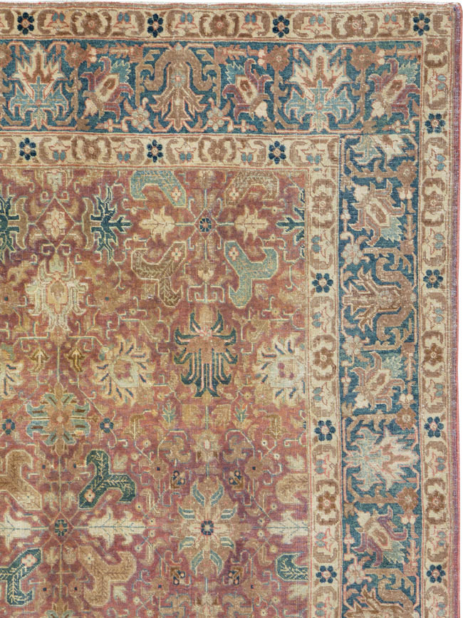 Vintage Persian Tabriz Room Size Carpet, No.14525 - Galerie Shabab