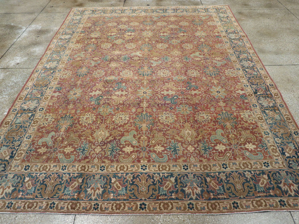 Vintage Persian Tabriz Room Size Carpet, No.14525 - Galerie Shabab