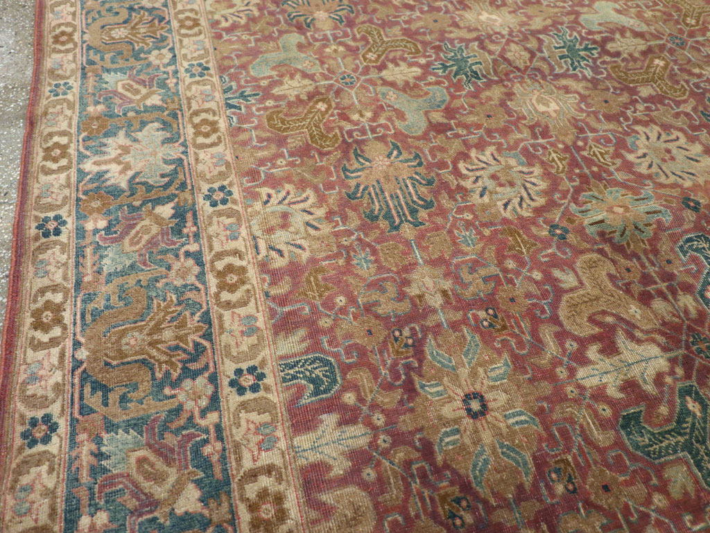 Vintage Persian Tabriz Room Size Carpet, No.14525 - Galerie Shabab