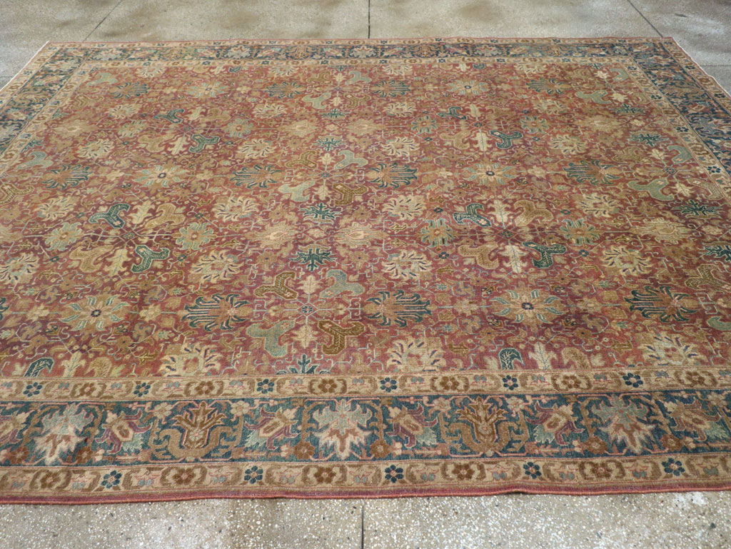 Vintage Persian Tabriz Room Size Carpet, No.14525 - Galerie Shabab