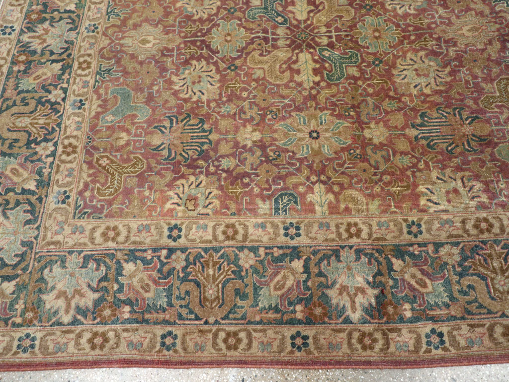 Vintage Persian Tabriz Room Size Carpet, No.14525 - Galerie Shabab