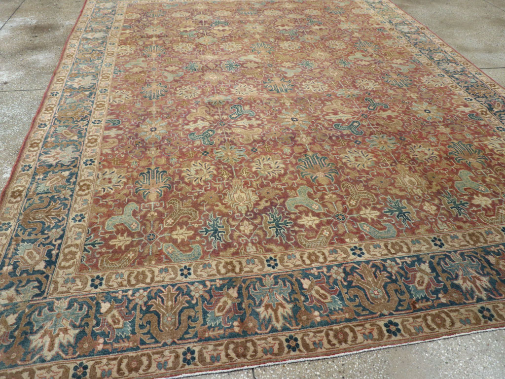 Vintage Persian Tabriz Room Size Carpet, No.14525 - Galerie Shabab