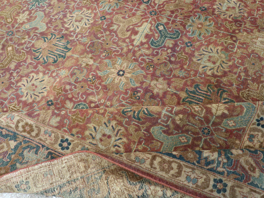 Vintage Persian Tabriz Room Size Carpet, No.14525 - Galerie Shabab