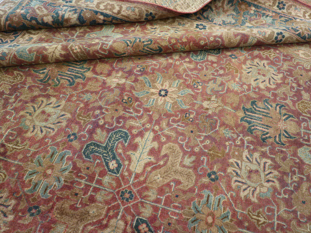 Vintage Persian Tabriz Room Size Carpet, No.14525 - Galerie Shabab