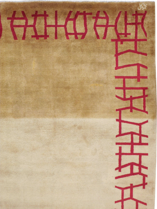 Vintage Persian Amoghli Mashad Modernist Carpet, No.14536 - Galerie Shabab