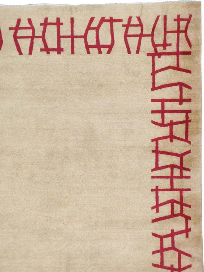 Vintage Persian Amoghli Mashad Modernist Carpet, No.14536 - Galerie Shabab