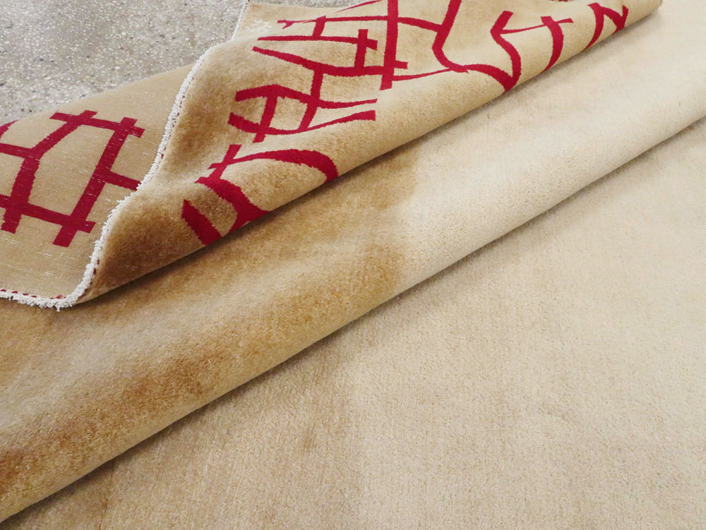 Vintage Persian Amoghli Mashad Modernist Carpet, No.14536 - Galerie Shabab