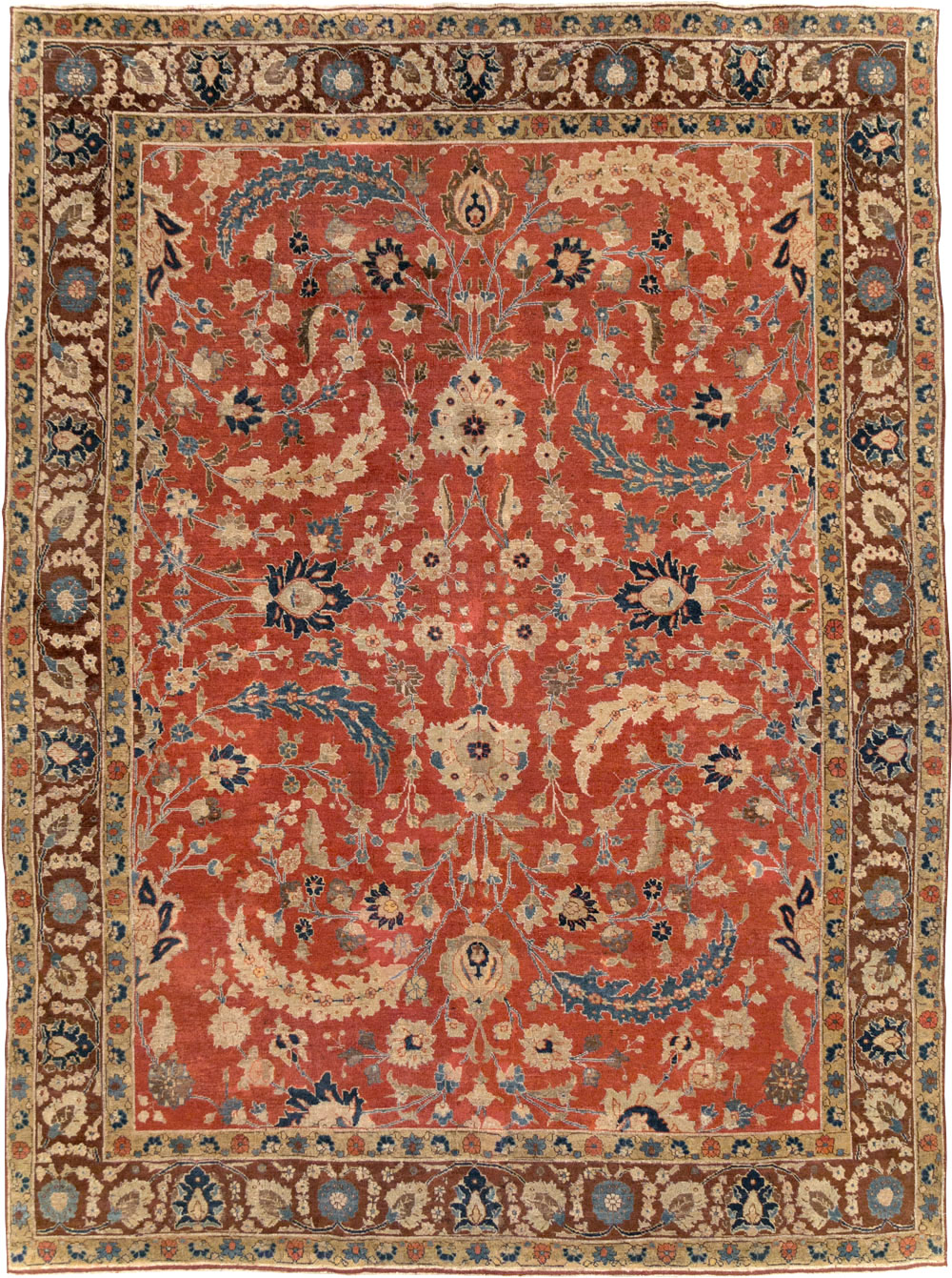 Antique Persian Tabriz Small Room Size Carpet, No.14542 - Galerie Shabab