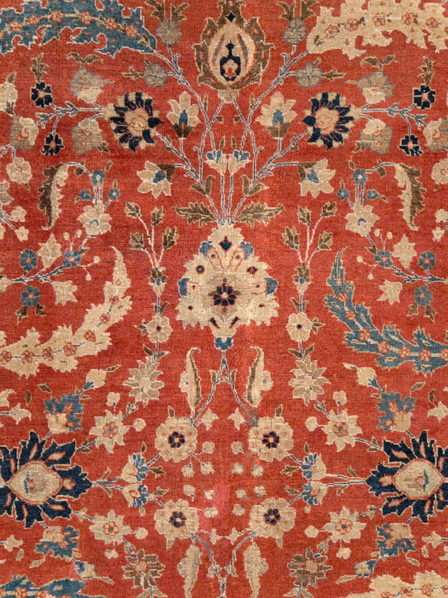 Antique Persian Tabriz Small Room Size Carpet, No.14542 - Galerie Shabab