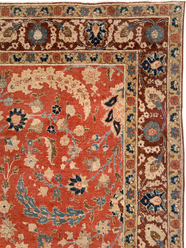 Antique Persian Tabriz Small Room Size Carpet, No.14542 - Galerie Shabab