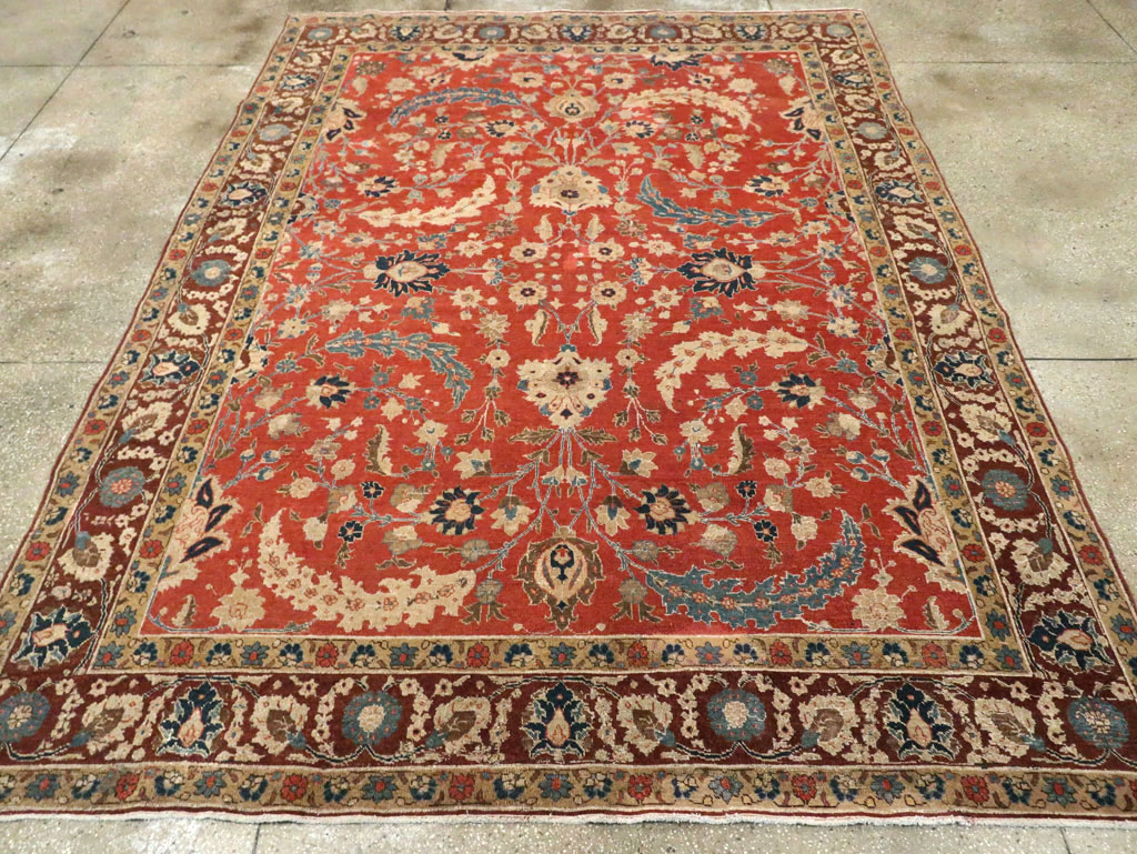Antique Persian Tabriz Small Room Size Carpet, No.14542 - Galerie Shabab