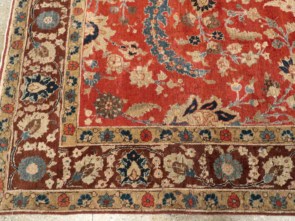 Antique Persian Tabriz Small Room Size Carpet, No.14542 - Galerie Shabab