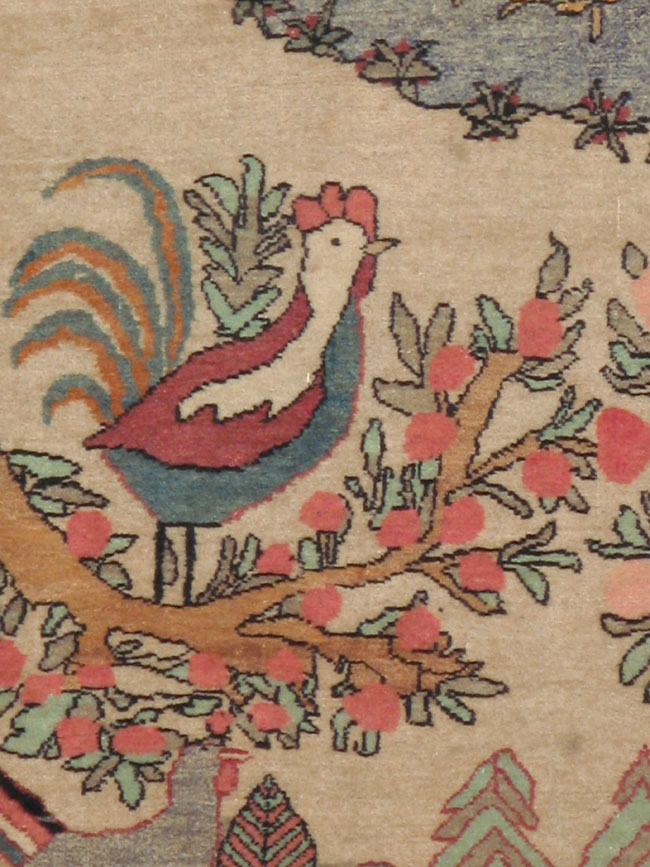 Vintage Persian Mashad Pictorial Rug, No.14545 - Galerie Shabab