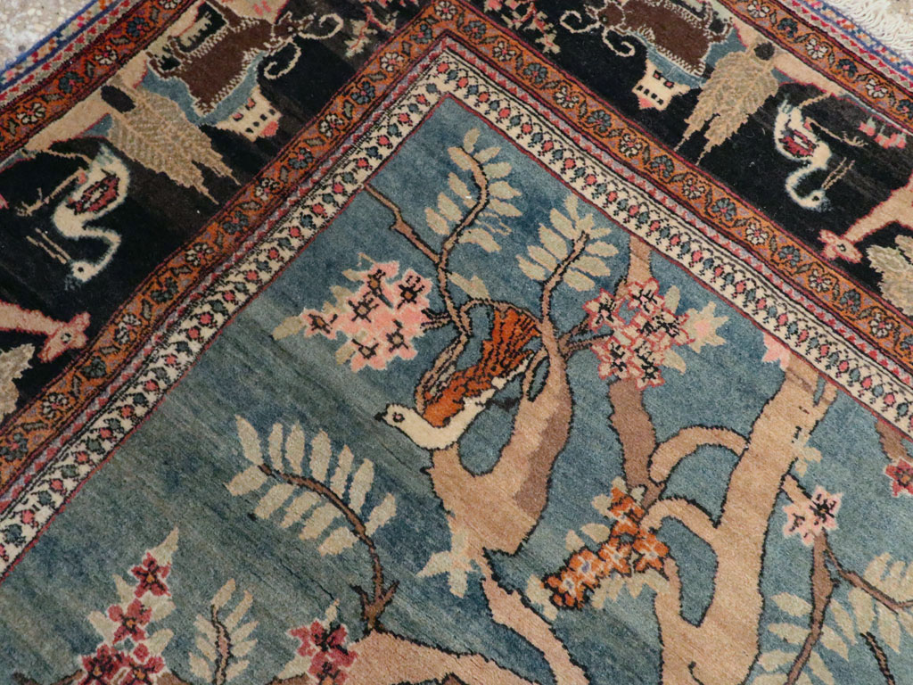 Vintage Persian Mashad Pictorial Rug, No.14545 - Galerie Shabab