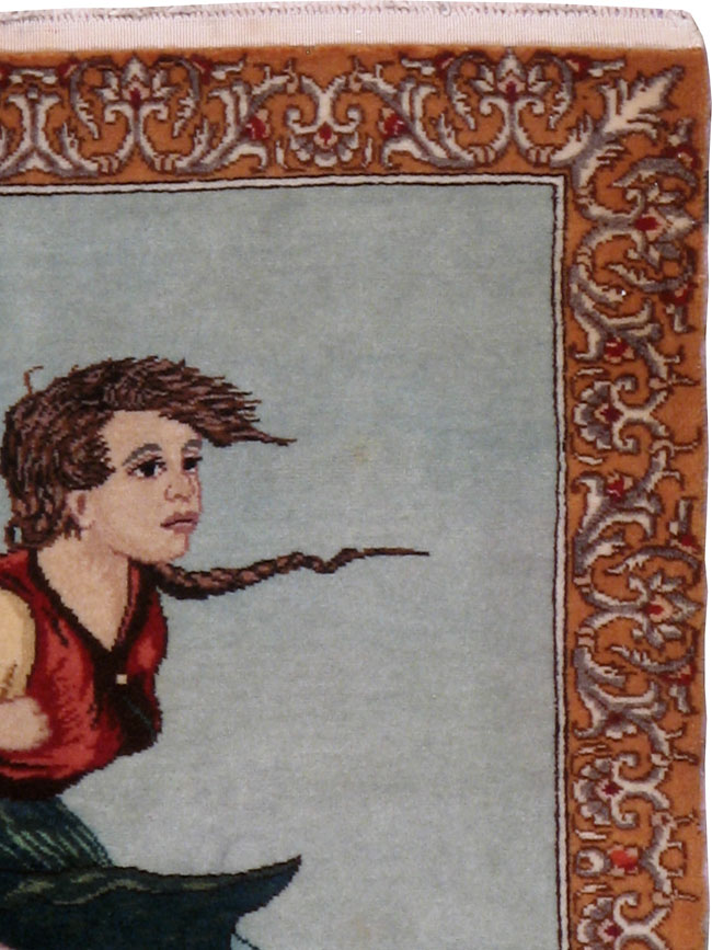 Vintage Persian Tabriz Pictorial Rug, No.14569 - Galerie Shabab