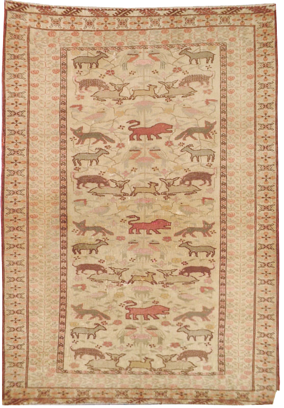 Antique Caucasian Karabagh Pictorial Rug, No.14600 - Galerie Shabab